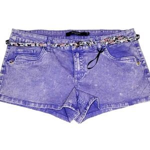 Boom Boom Jeans Purple Denim Shorts